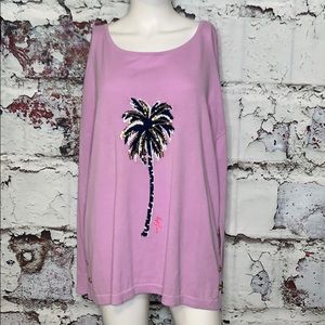 Lilly Pulitzer purple palm tree sweater L